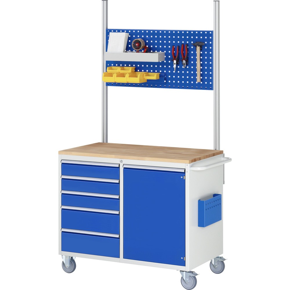 Číslo obrázku produktu 5: Montážní vozík RAU řada 7000, VxŠxH 795 x 770 x 650 mm, 3x zásuvka 3 x 180 mm, kovová pracovní deska