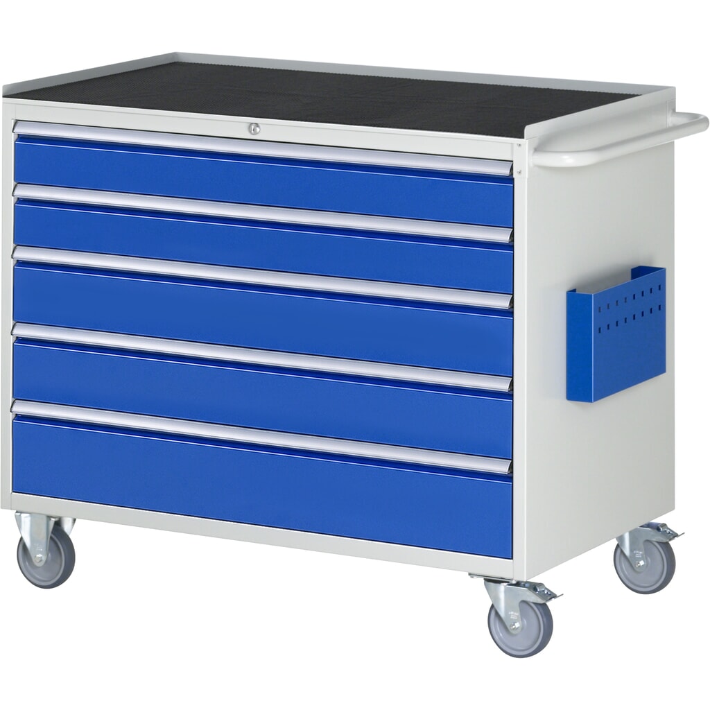 Obrázek produktu: Dílenský vozík RAU, řada 7000, V×Š×H 975 × 1145 × 650 mm, 5 zásuvek velikost XXL, kovová odkládací plocha