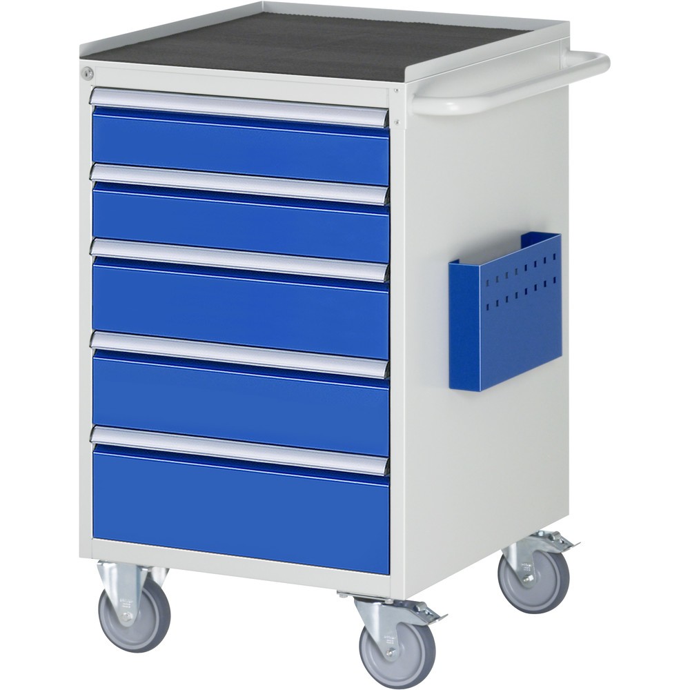 Číslo obrázku produktu 1: Dílenský vozík RAU, řada 7000, V×Š×H 975 × 580 × 650 mm, 5 zásuvek velikost L, kovová odkládací plocha