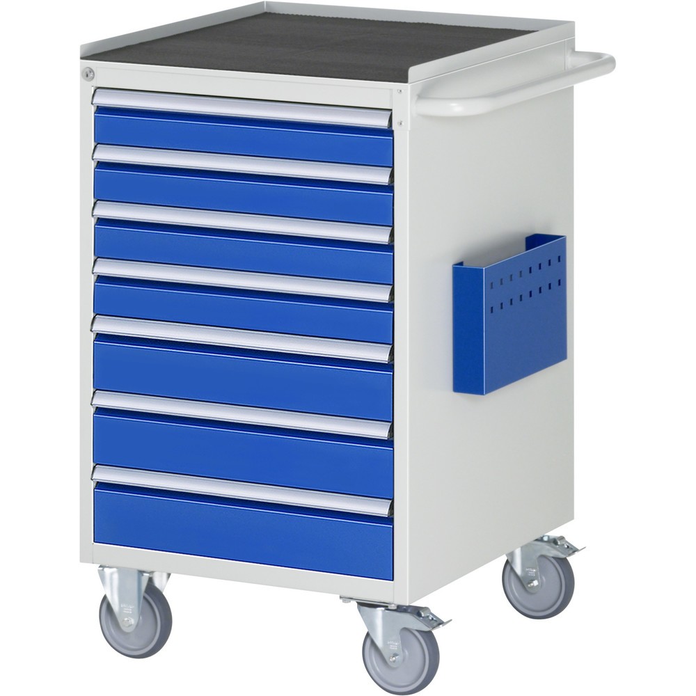 Číslo obrázku produktu 1: Montážní vozík RAU řada 7000, VxŠxH 975 x 580 x 650 mm, 7x zásuvka 4 x 90, 3 x 120 mm, kovová pracovní deska
