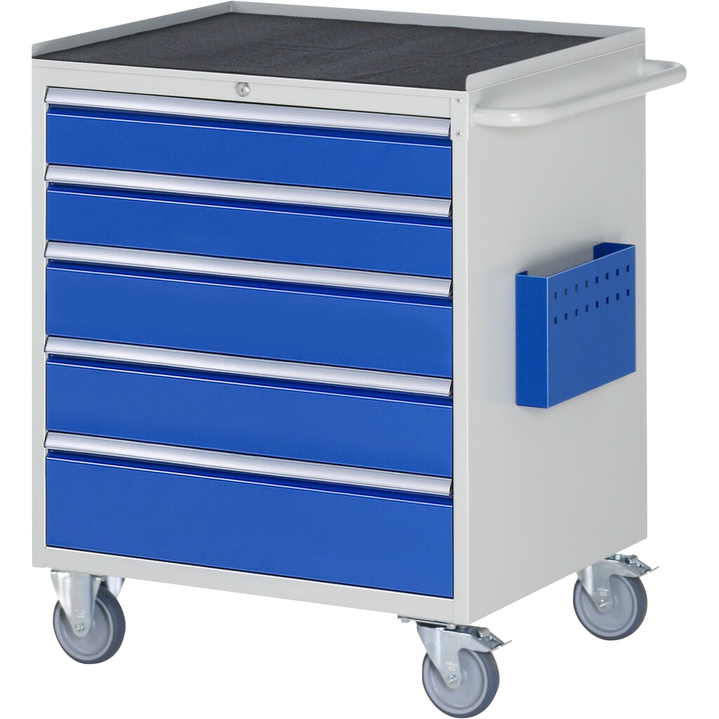 Obrázek produktu: Dílenský vozík RAU, řada 7000, V×Š×H 975 × 770 × 650 mm, 5 zásuvek velikost XL, kovová odkládací plocha