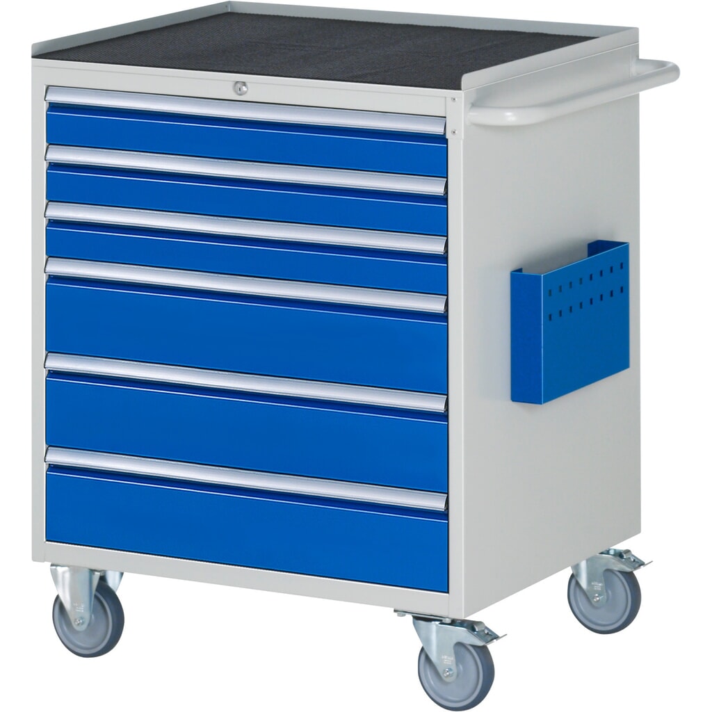 Dílenský vozík RAU, řada 7000, V׊×H 975 × 770 × 650 mm, 6 zásuvek velikost XL, kovová odkládací plocha Obrázek produktu: Dílenský vozík RAU, řada 7000, V׊×H 975 × 770 × 650 mm, 6 zásuvek velikost XL, kovová odkládací plocha