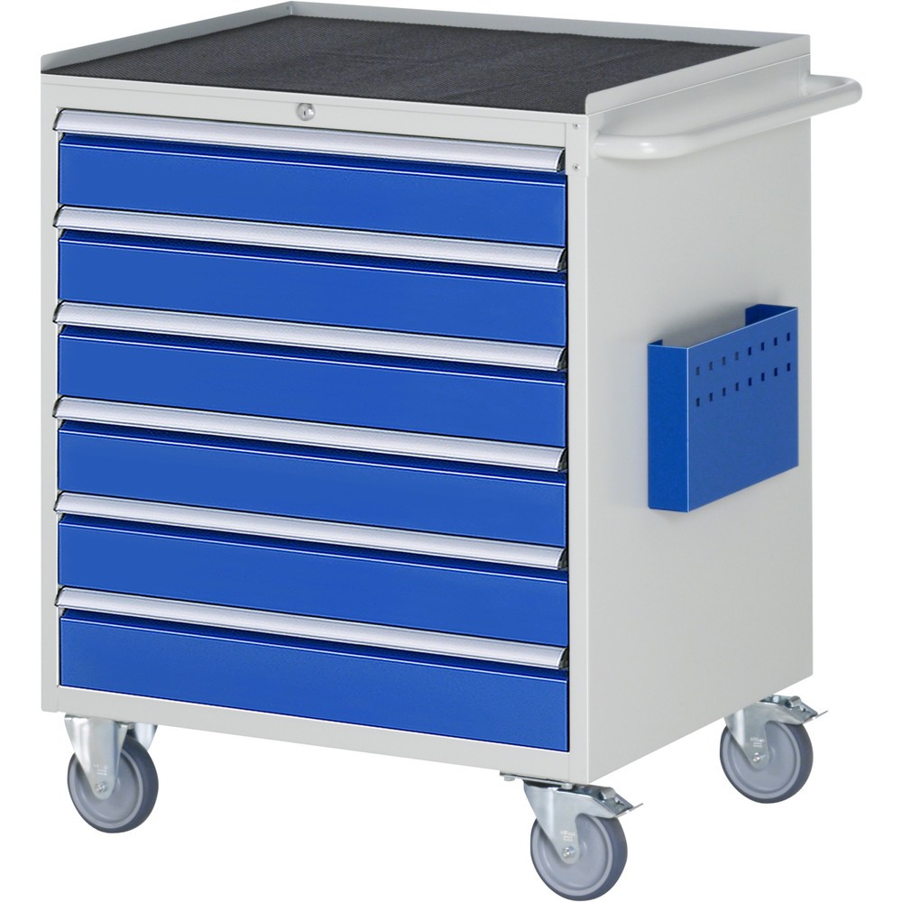 Číslo obrázku produktu 1: Montážní vozík RAU řada 7000, VxŠxH 975 x 770 x 650 mm, 6x zásuvka 6 x 120 mm, kovová pracovní deska