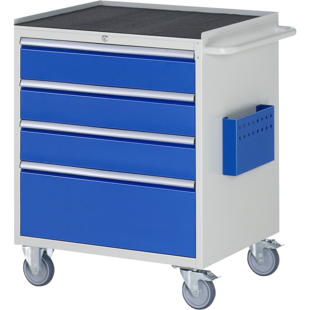 Číslo obrázku produktu 1: Montážní vozík RAU řada 7000, VxŠxH 975 x 770 x 650 mm, 4x zásuvka 3 x 150, 1 x 270 mm, kovová pracovní deska