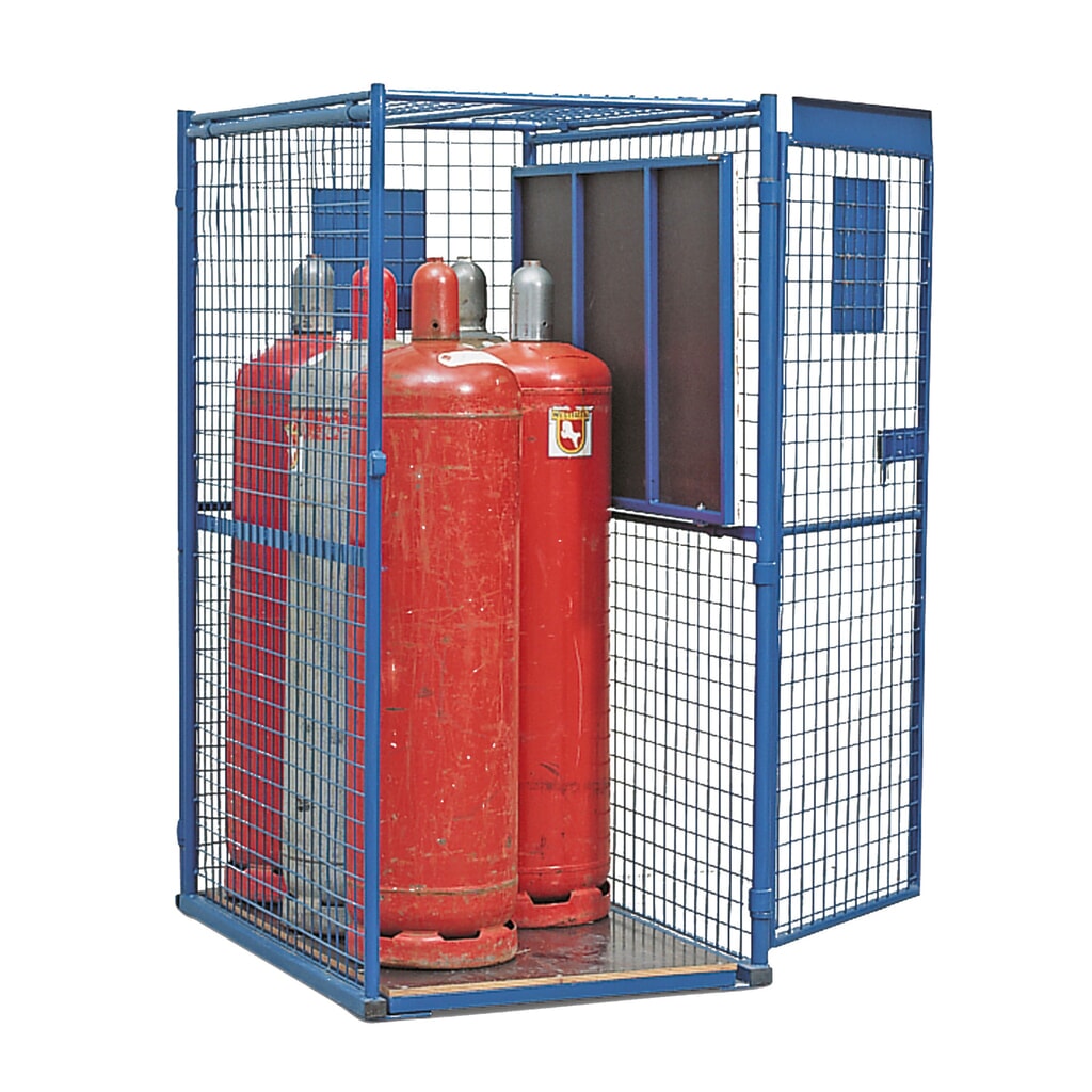 Mřížová skříň na plynové láhve, 1 dveře, VxŠxH 1670 x 790 x 1180 mm Obrázek produktu: Mřížová skříň na plynové láhve, 1 dveře, VxŠxH 1670 x 790 x 1180 mm