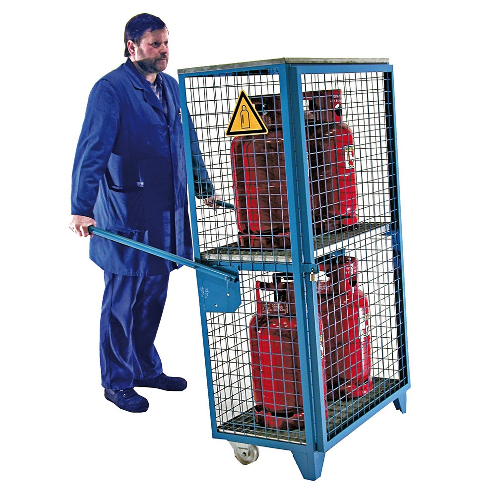 Číslo obrázku produktu 2: Mřížová skříň na plynové láhve Bauer®, 1 dveře, soklové nohy/kolečka, V×Š×H 1580 × 860 × 500 mm
