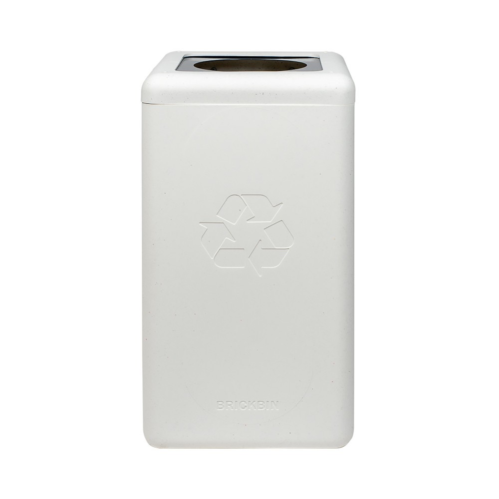 Číslo obrázku produktu 2: Nádoba na odpad BRICKBIN na ostatní odpad, z recyklovaného plastu, 65 litrů, hranatá, bílá/šedá