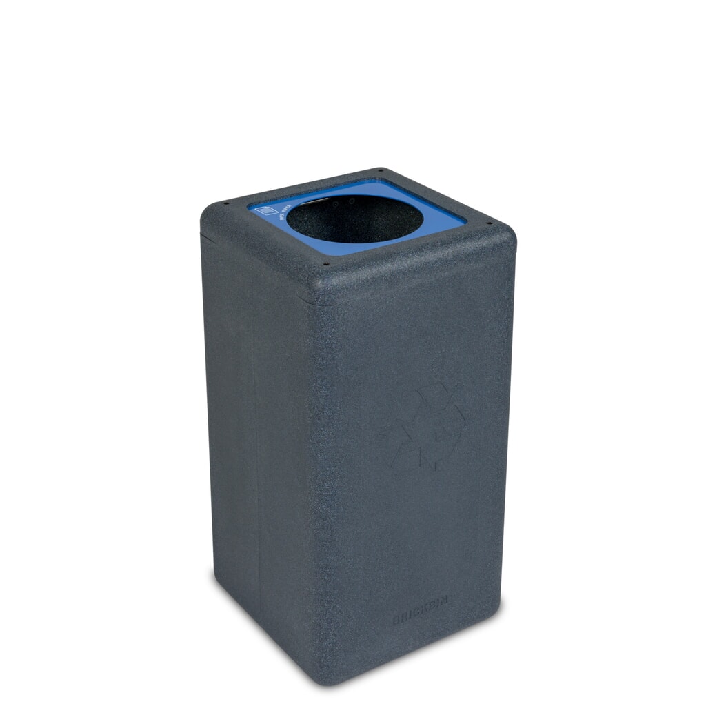 Obrázek produktu: Nádoba na odpad BRICKBIN na papír, z recyklovaného plastu, 65 litrů, hranatá, šedá/modrá