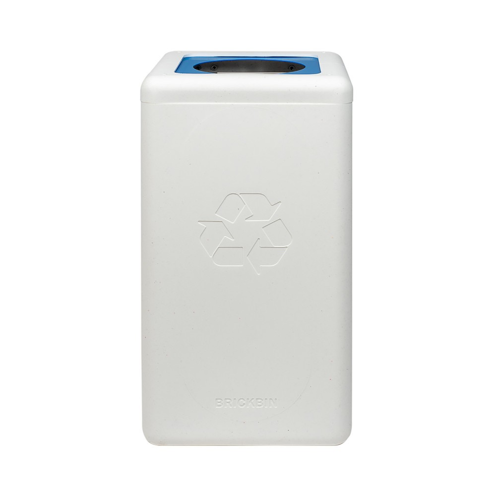 Číslo obrázku produktu 2: Nádoba na odpad BRICKBIN na papír, z recyklovaného plastu, 65 litrů, hranatá, bílá/modrá