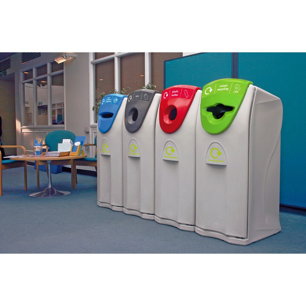 Číslo obrázku produktu 3: Nádoba na odpad ENVIROBIN Maxi, otvor tvar vrtule, 140 litrů, šedá, zelená