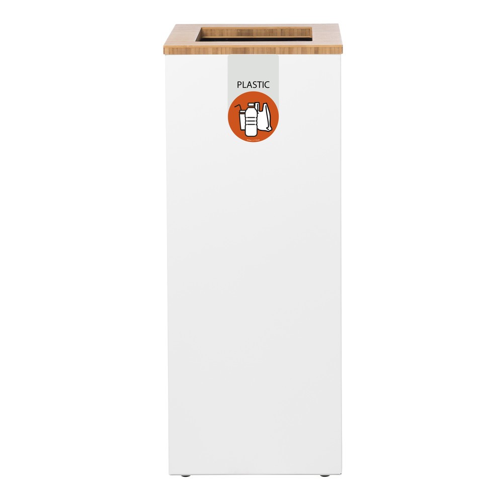 Číslo obrázku produktu 1: Nádoba na odpad LUNE Paxa Medium, 34 litrů, bílá / bambus / oranžová