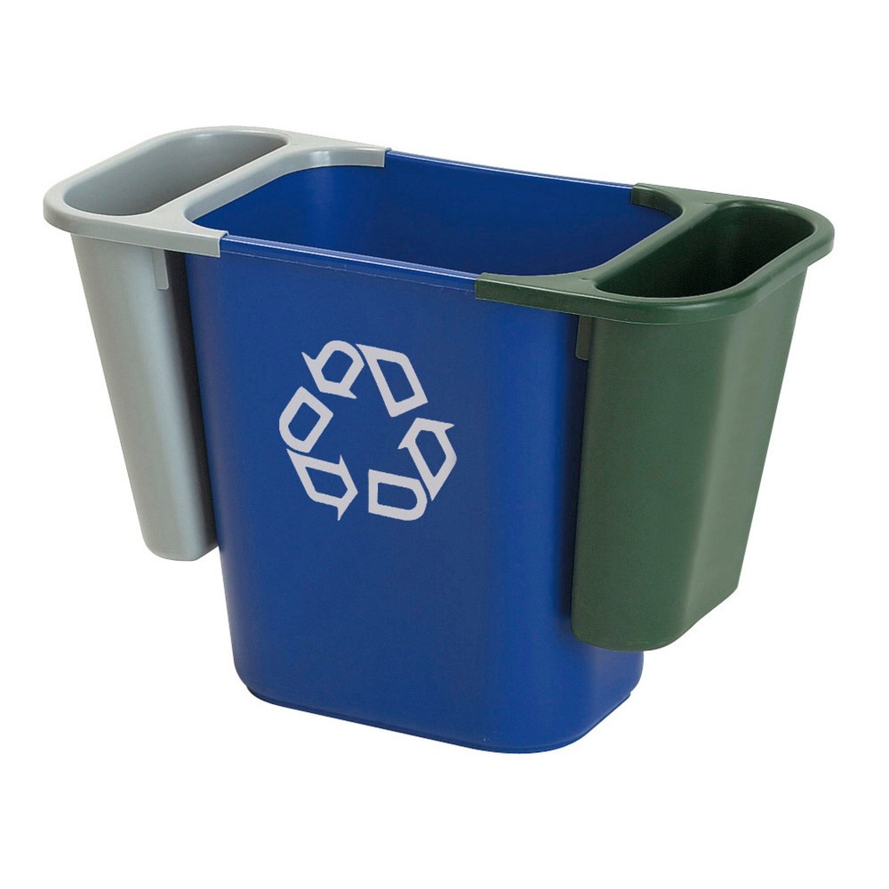 Číslo obrázku produktu 3: Nádoba na odpad Rubbermaid®, obdélníková, 26,6 litru, modrá