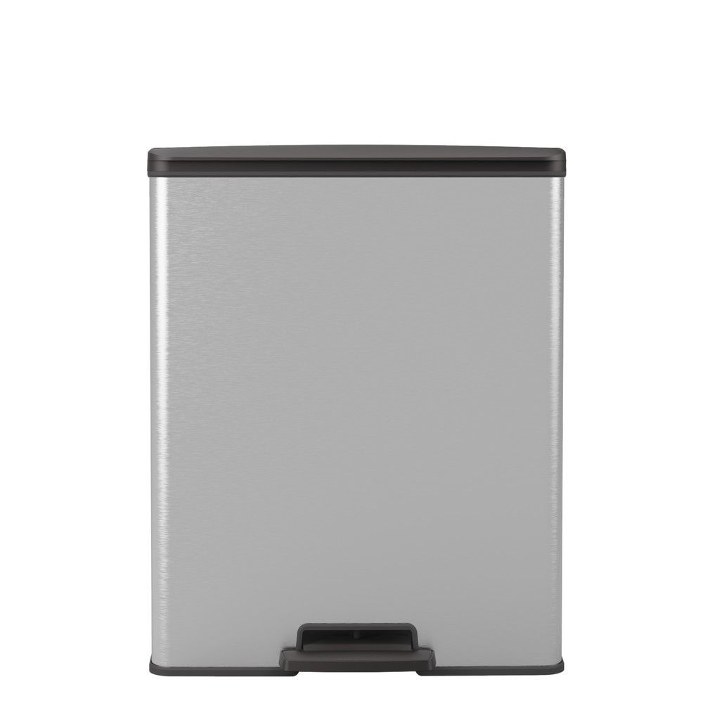 Číslo obrázku produktu 4: Nádoba na odpad s nášlapem DECOBIN Duo, obdélníková, 2x26 litrů, stříbrná/černá