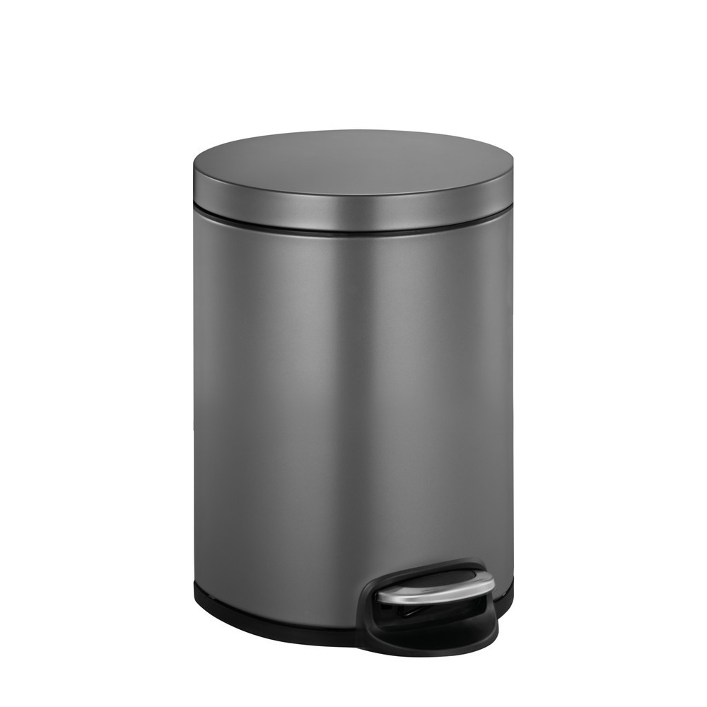 Číslo obrázku produktu 1: Nádoba na odpad s nášlapem EKO Serene, 5 litrů, ocel, platinová šedá