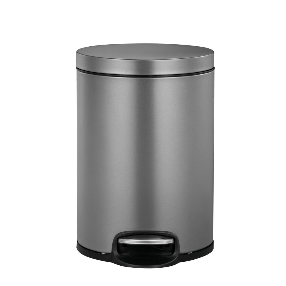 Číslo obrázku produktu 3: Nádoba na odpad s nášlapem EKO Serene, 5 litrů, ocel, platinová šedá