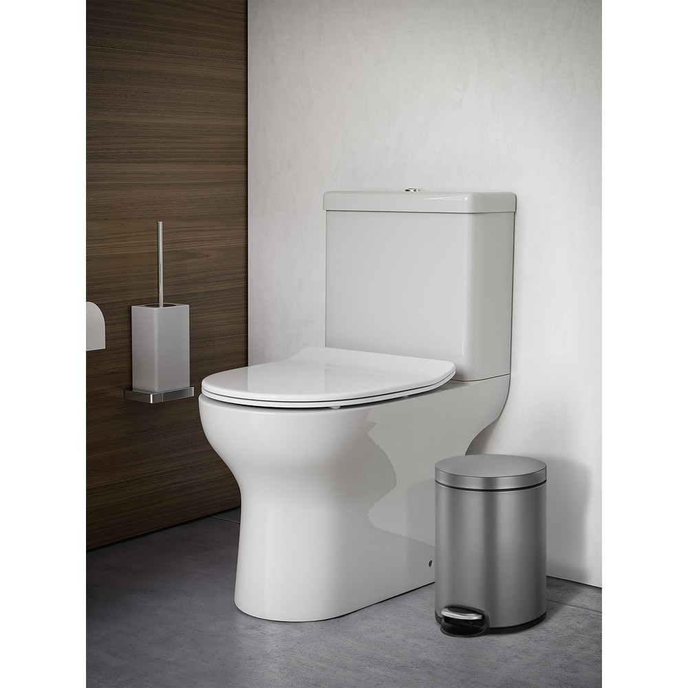 Číslo obrázku produktu 5: Nádoba na odpad s nášlapem EKO Serene, 5 litrů, ocel, platinová šedá