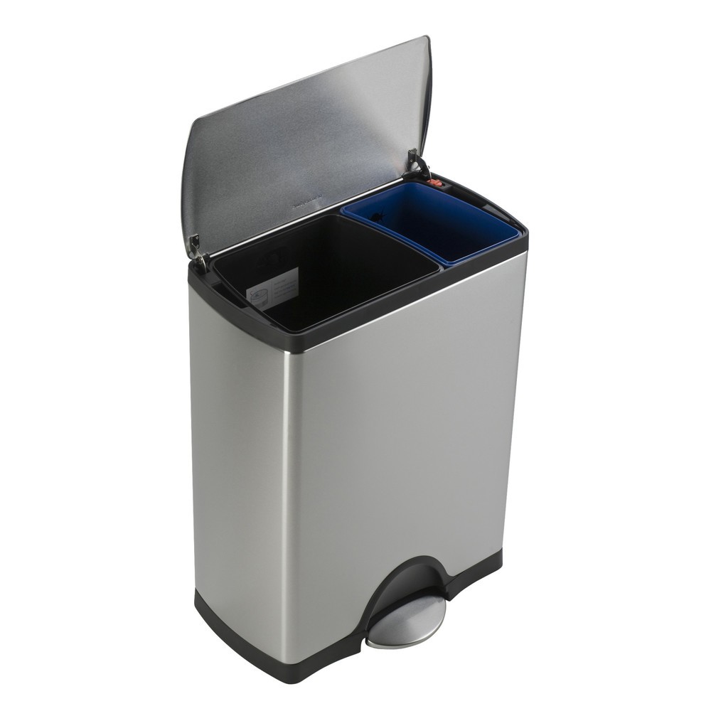 Číslo obrázku produktu 2: Nádoba na odpad s nášlapem SIMPLEHUMAN s víkem Softclose, 1x16 + 1x30 litrů, matovaná ušlechtilá ocel
