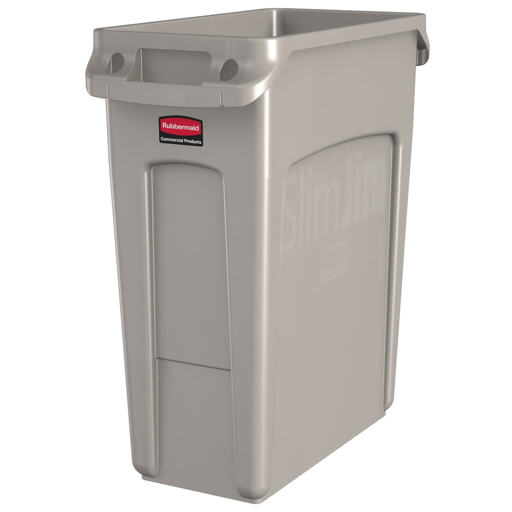 Obrázek produktu: Nádoba na sběrné suroviny Rubbermaid® Slim Jim, s větracími otvory, béžová, 60 litrů