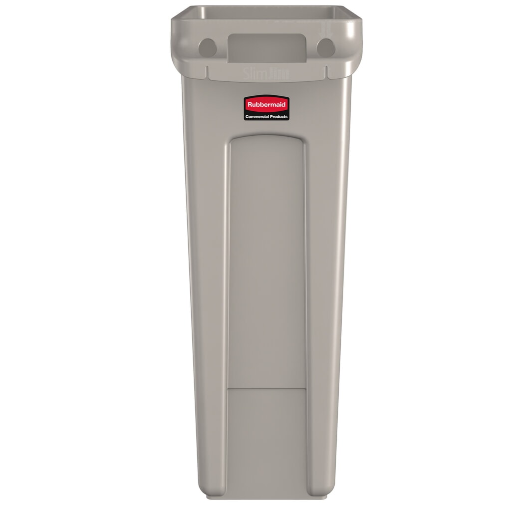 Číslo obrázku produktu 2: Nádoba na sběrné suroviny Rubbermaid® Slim Jim, s větracími otvory, béžová, 87 litrů