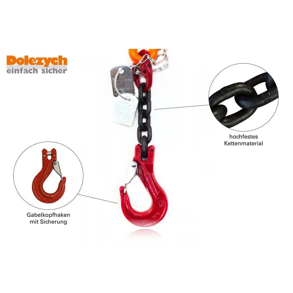 Číslo obrázku produktu 2: Napínací řetěz Dolezych, 1 ks, PowerLash s napínákem ráčny DORA, 6.300 daN, délka 3,50 m