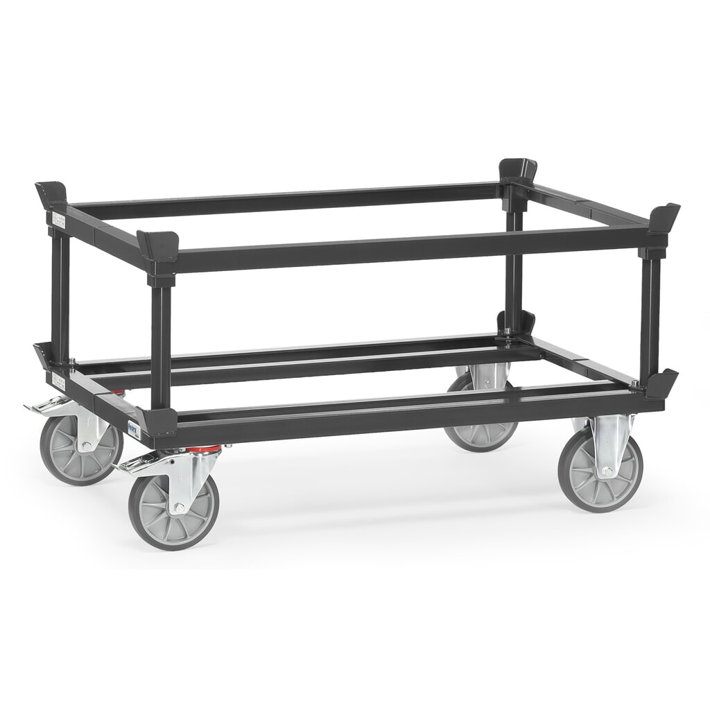 Nasazovací rám na paletový podvozek fetra®, VxŠxH 370 x 1210 x 810 mm, antracitová šedá Číslo obrázku produktu 3: Nasazovací rám na paletový podvozek fetra®, VxŠxH 370 x 1210 x 810 mm, antracitová šedá