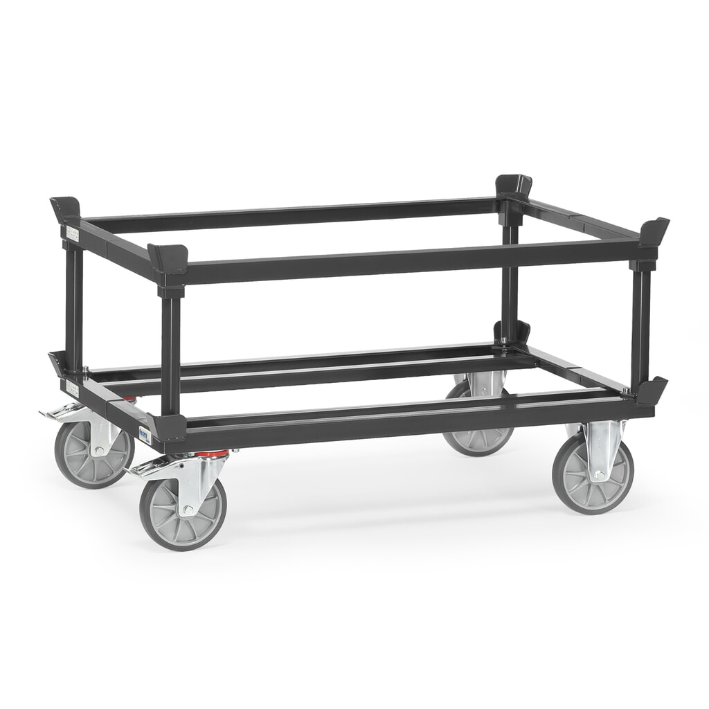 Nasazovací rám na paletový podvozek fetra®, VxŠxH 370 x 1210 x 810 mm, antracitová šedá Číslo obrázku produktu 5: Nasazovací rám na paletový podvozek fetra®, VxŠxH 370 x 1210 x 810 mm, antracitová šedá