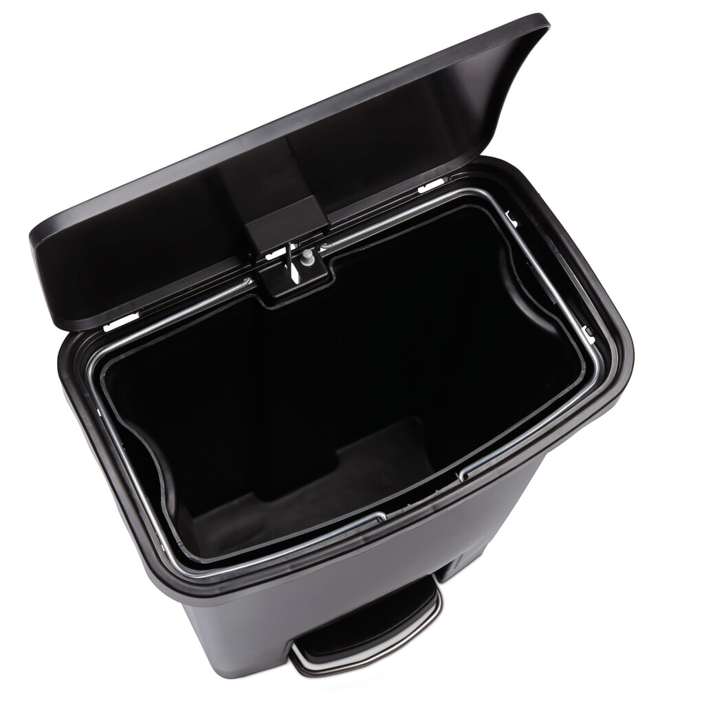 Rubbermaid Slim Jim® pedálový koš s širokým bočním pedálem, plast, 15 litrů, béžová Číslo obrázku produktu 2: Rubbermaid Slim Jim® pedálový koš s širokým bočním pedálem, plast, 15 litrů, béžová