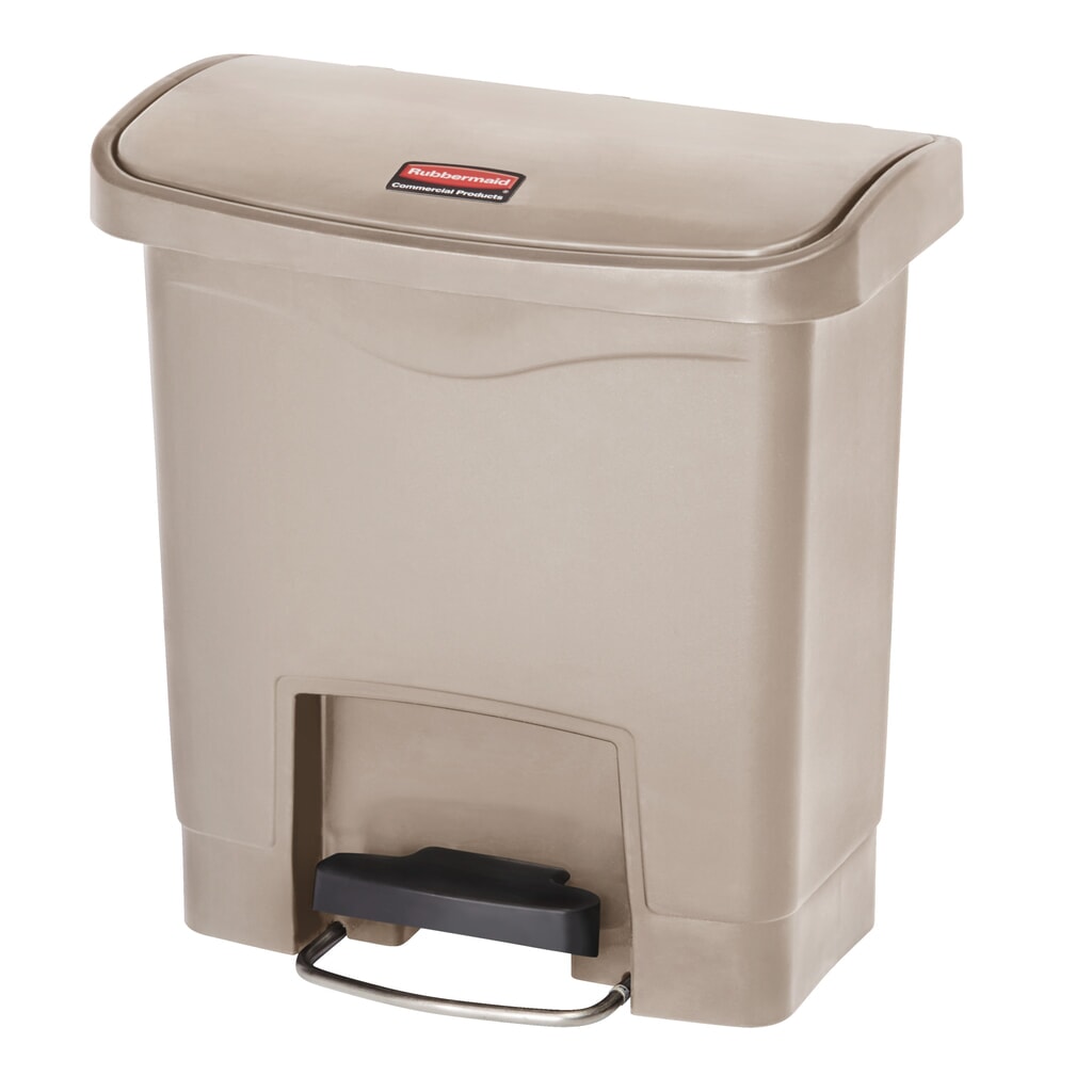 Obrázek produktu: Rubbermaid Slim Jim® pedálový koš s širokým bočním pedálem, plast, 15 litrů, béžová