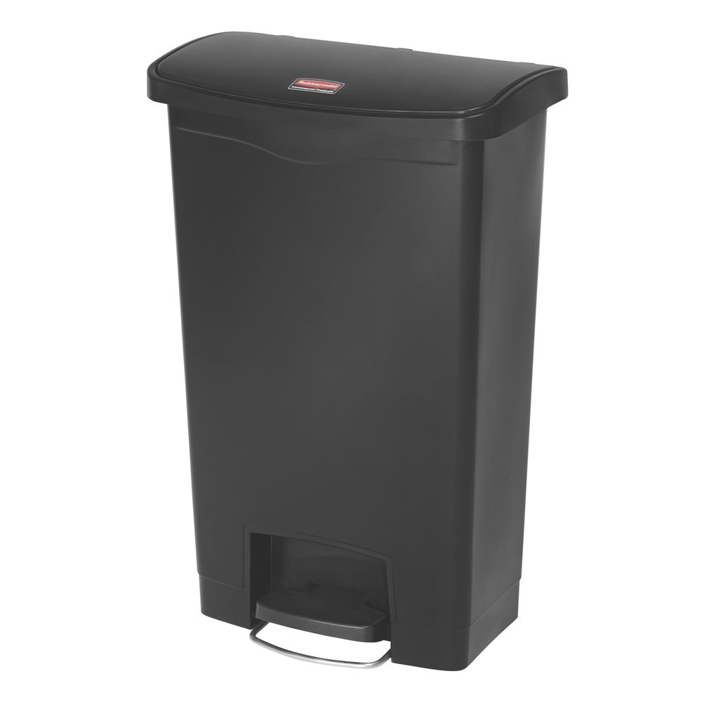 Číslo obrázku produktu 1: Rubbermaid Slim Jim® pedálový koš s širokým bočním pedálem, plast, 90 litrů, černá