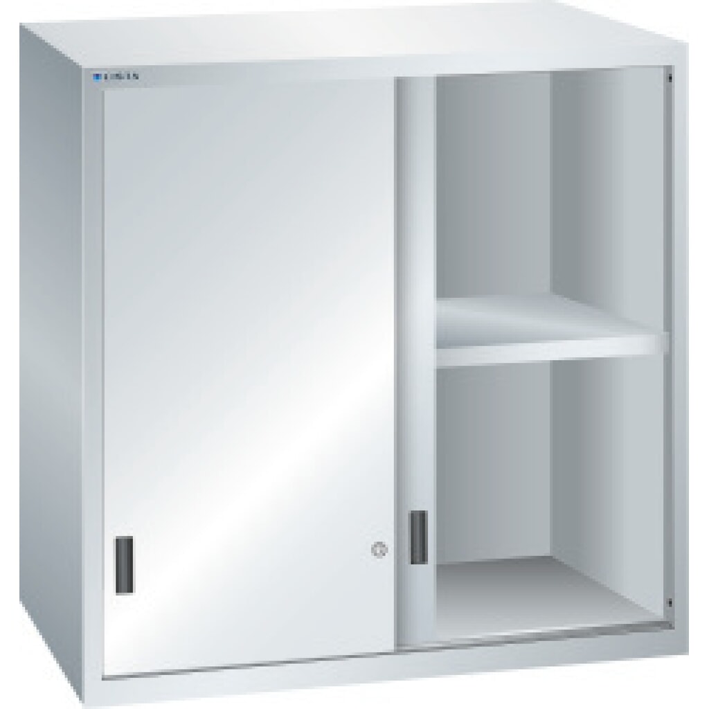 Nástavcová skříň s posuvnými dveřmi pro kancelářskou skříň LISTA, VxŠxH 1000 x 1023 x 725 mm, světle šedá Obrázek produktu: Nástavcová skříň s posuvnými dveřmi pro kancelářskou skříň LISTA, VxŠxH 1000 x 1023 x 725 mm, světle šedá