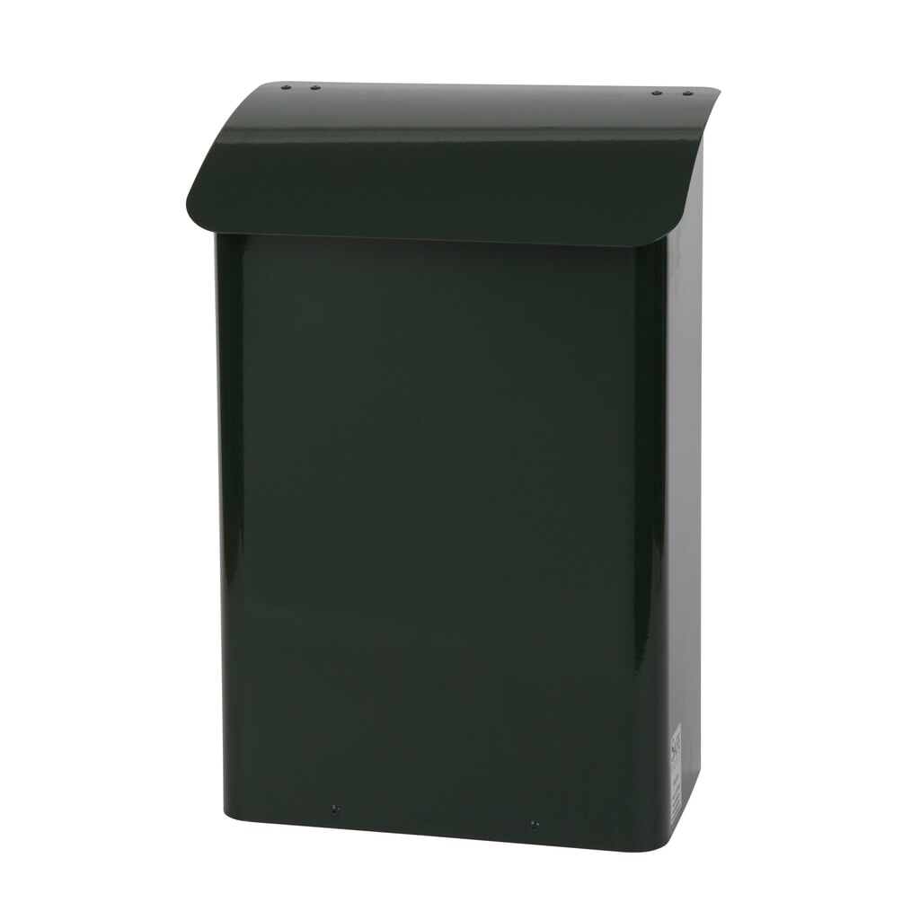 Obrázek produktu: Nástěnná poštovní schránka, DxŠxV 180 x 290 x 425 mm, s uzamykatelným vhazovacím otvorem, zelená