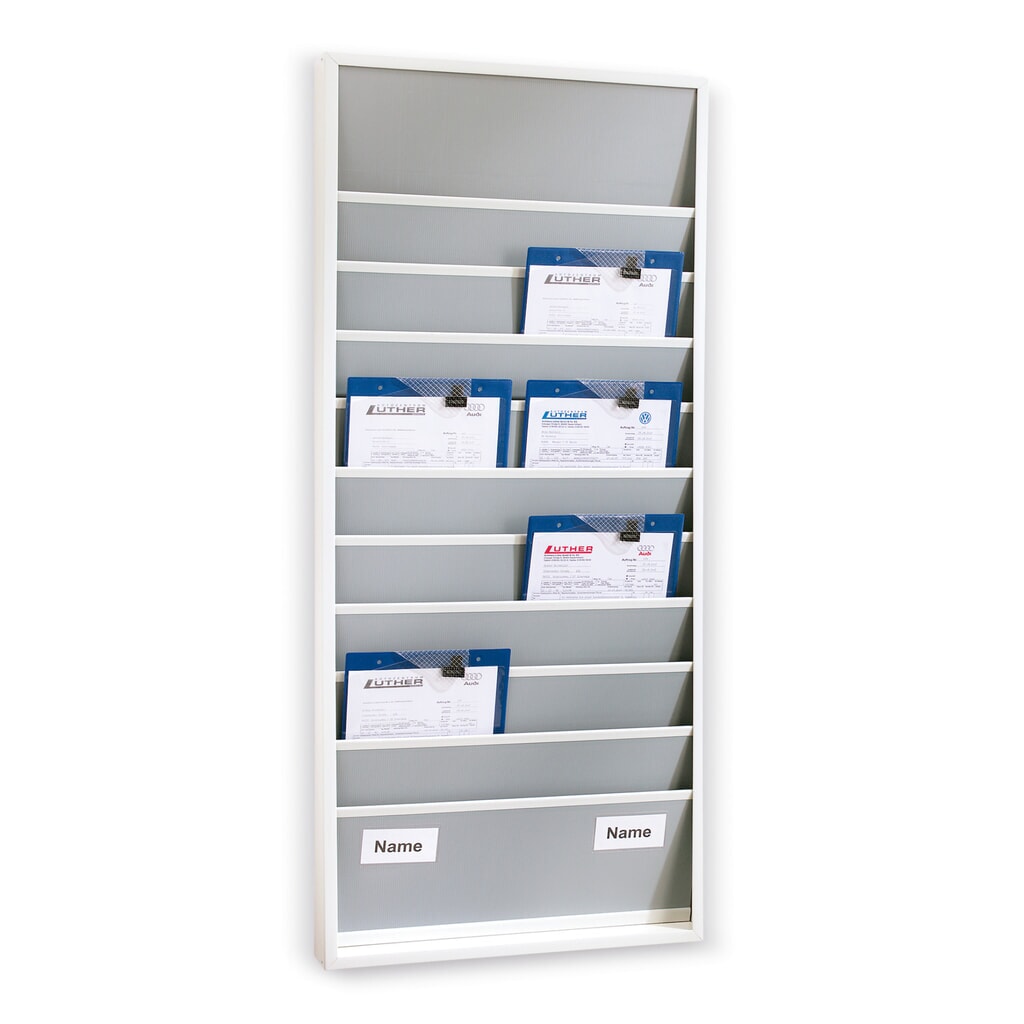 Obrázek produktu: Nástěnná tabule z robustního PP, úzká, VxŠ 1765 x 550 mm, 15 lišt