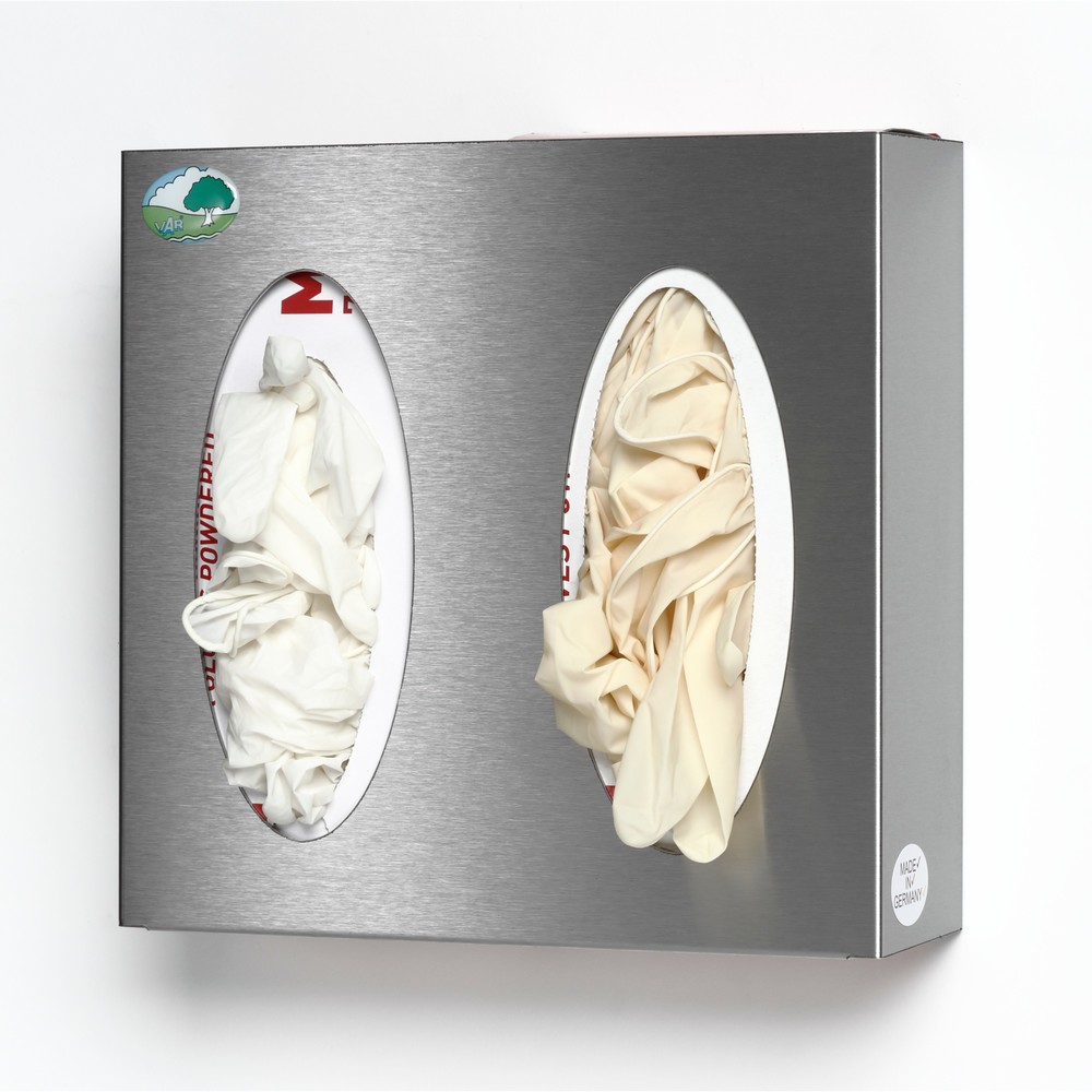 Číslo obrázku produktu 1: Nástěnný zásobník VAR® na boxy s rukavicemi/utěrkami, 2 přihrádky
