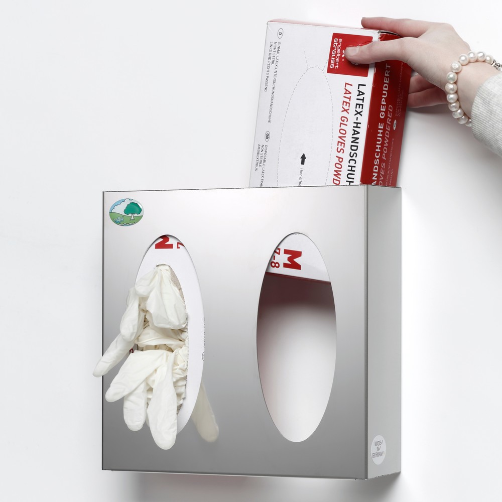 Číslo obrázku produktu 2: Nástěnný zásobník VAR® na boxy s rukavicemi/utěrkami, 2 přihrádky