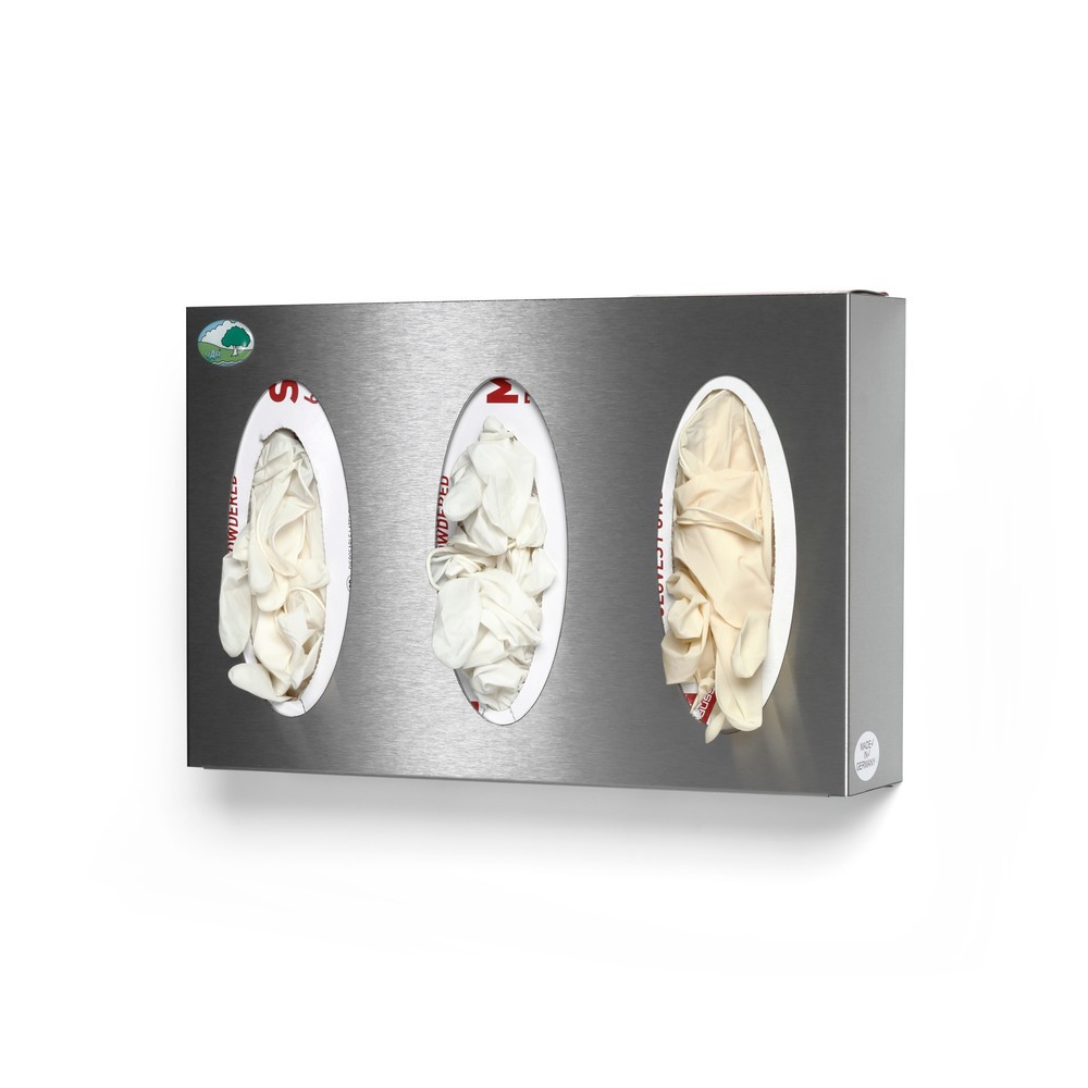 Číslo obrázku produktu 1: Nástěnný zásobník VAR® na boxy s rukavicemi/utěrkami, 3 přihrádky