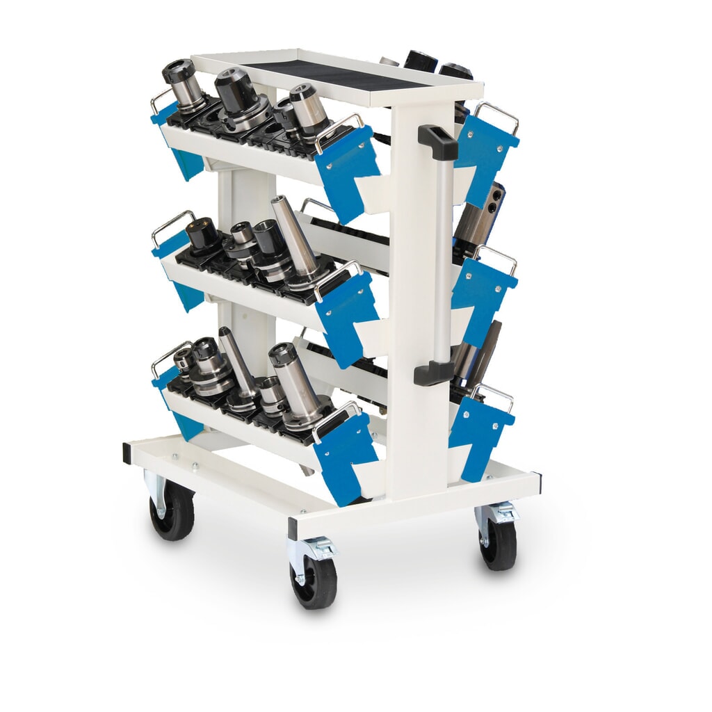 Nástrojový vozík na CNC nástroje Bedrunka+Hirth, VxŠxH 950 x 560 x 630 mm, SK 30 (30 ks) Obrázek produktu: Nástrojový vozík na CNC nástroje Bedrunka+Hirth, VxŠxH 950 x 560 x 630 mm, SK 30 (30 ks)