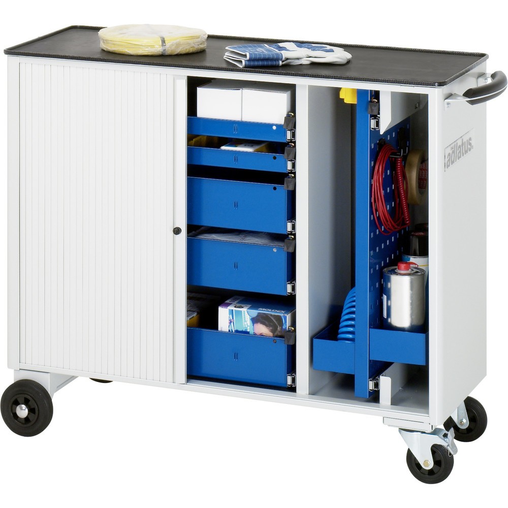 Číslo obrázku produktu 2: Nástrojový vozík RAU řada adlatus, VxŠxH 860 x 1025 x 400 mm, 5x zásuvka 2 x 40, 3 x 105 mm, kovová pracovní deska