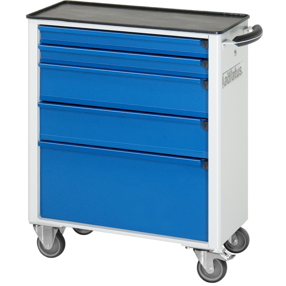 Číslo obrázku produktu 2: Nástrojový vozík RAU řada adlatus 700, VxŠxH 860 x 700 x 350 mm, 5x zásuvka 2 x 65, 2 x 130, 1 x 260 mm, kovová pracovní deska