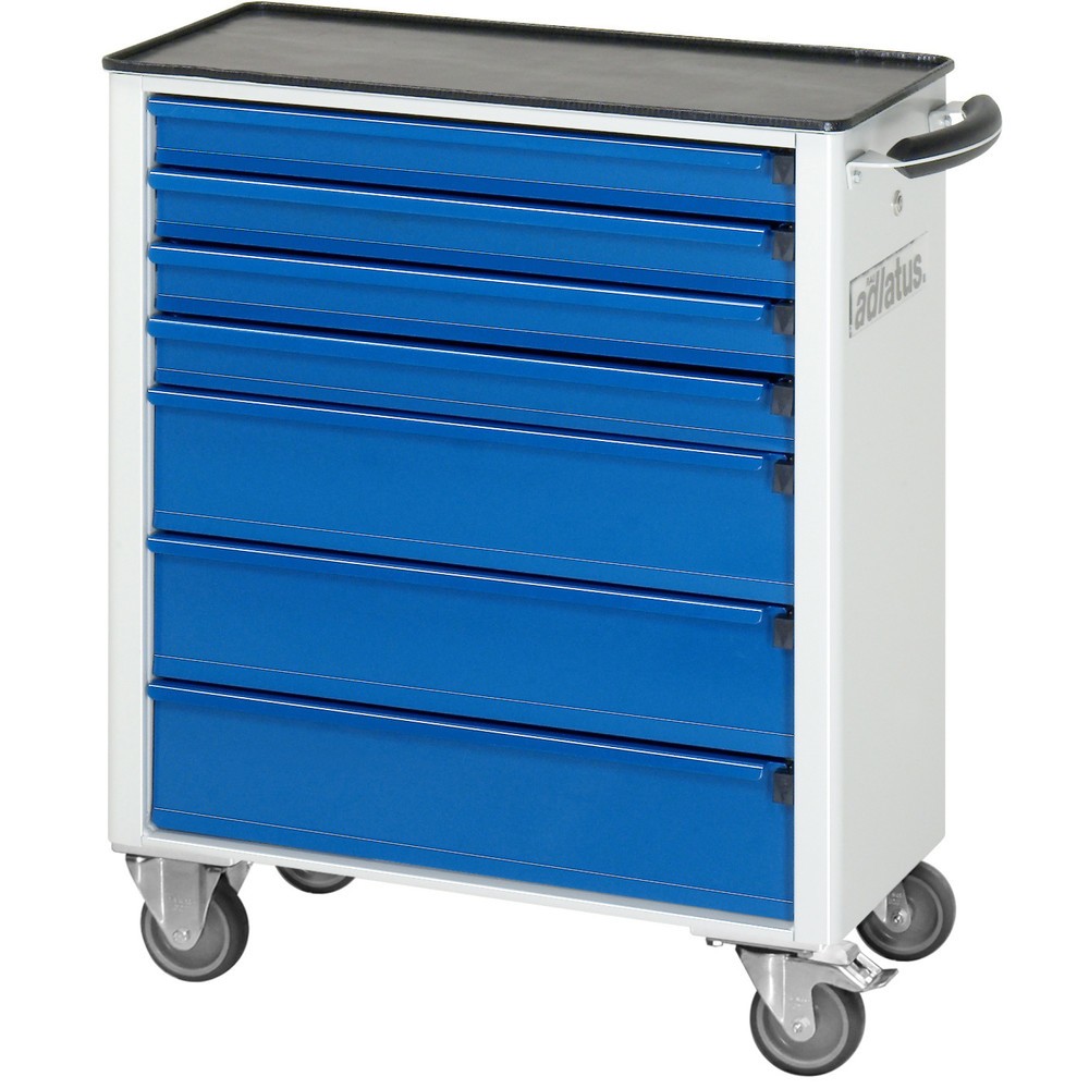 Číslo obrázku produktu 2: Nástrojový vozík RAU řada adlatus 700, VxŠxH 860 x 700 x 350 mm, 7x zásuvka 4 x 65, 3 x 130 mm, kovová pracovní deska
