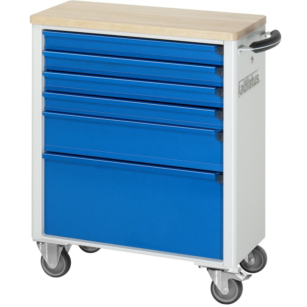 Číslo obrázku produktu 3: Nástrojový vozík RAU řada adlatus 700, VxŠxH 860 x 700 x 350 mm, 6x zásuvka 4 x 65, 1 x 130, 1 x 260 mm, buková pracovní deska
