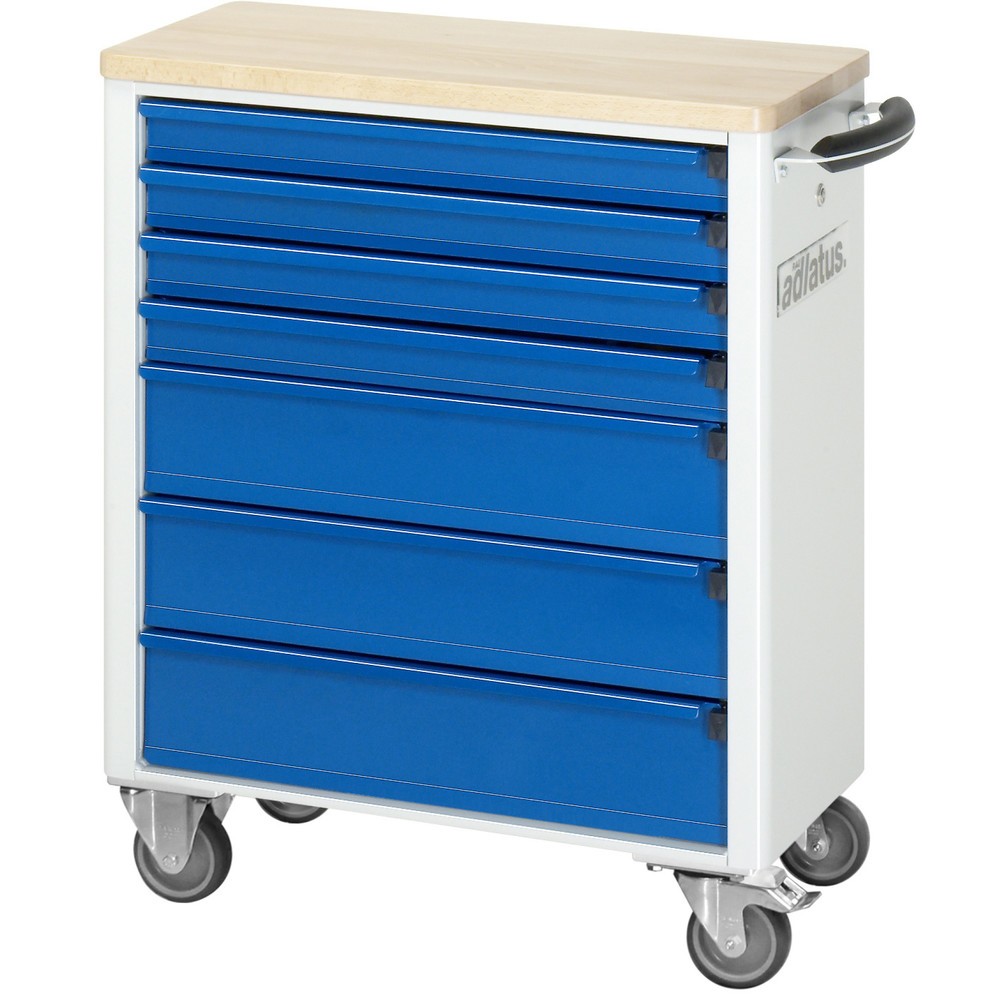 Číslo obrázku produktu 3: Nástrojový vozík RAU řada adlatus 700, VxŠxH 860 x 700 x 350 mm, 7x zásuvka 4 x 65, 3 x 130 mm, buková pracovní deska
