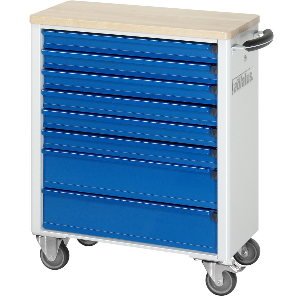 Číslo obrázku produktu 3: Nástrojový vozík RAU řada adlatus 700, VxŠxH 860 x 700 x 350 mm, 8x zásuvka 6 x 65, 2 x 130 mm, buková pracovní deska