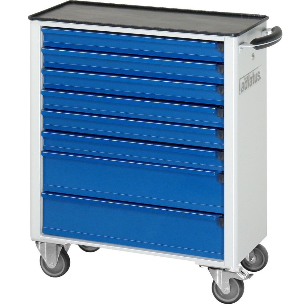 Číslo obrázku produktu 2: Nástrojový vozík RAU řada adlatus 700, VxŠxH 860 x 700 x 350 mm, 8x zásuvka 6 x 65, 2 x 130 mm, kovová pracovní deska
