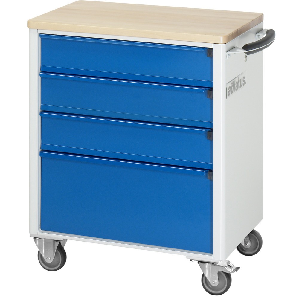 Číslo obrázku produktu 3: Nástrojový vozík RAU řada adlatus 700, VxŠxH 860 x 700 x 510 mm, 4x zásuvka 3 x 130, 1 x 260 mm, buková pracovní deska