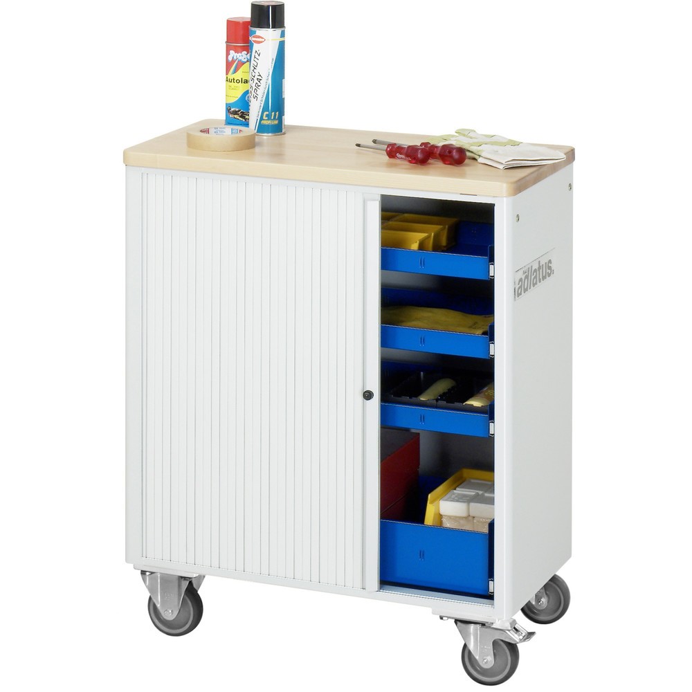 Číslo obrázku produktu 3: Nástrojový vozík RAU řada adlatus 700, VxŠxH 860 x 725 x 400 mm, 4x zásuvka 3 x 40, 1 x 105 mm, buková pracovní deska