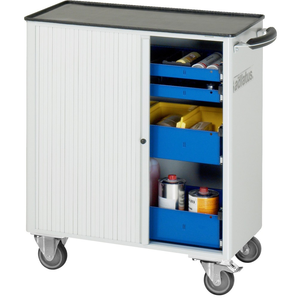 Číslo obrázku produktu 2: Nástrojový vozík RAU řada adlatus 700, VxŠxH 860 x 725 x 400 mm, 4x zásuvka 2 x 40, 2 x 105 mm, kovová pracovní deska