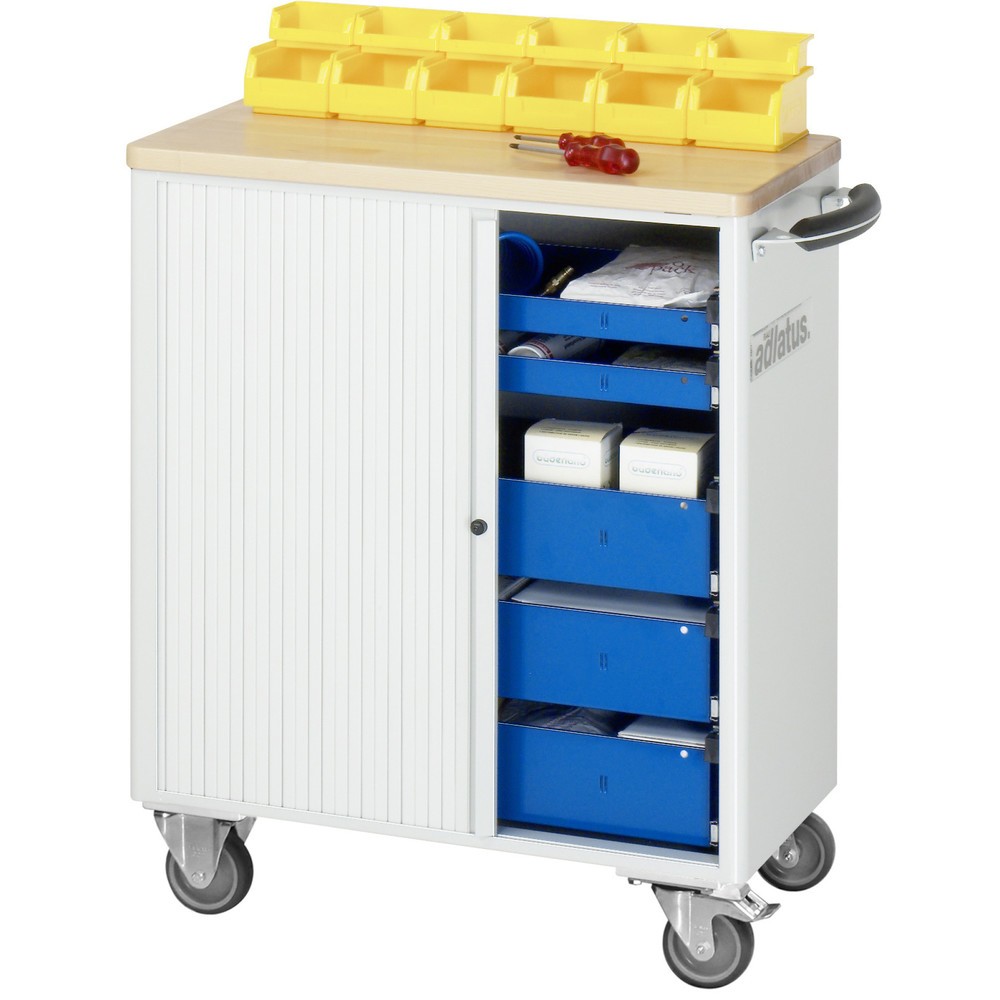 Číslo obrázku produktu 4: Nástrojový vozík RAU řada adlatus 700, VxŠxH 860 x 725 x 400 mm, 5x zásuvka 2 x 40, 3 x 105 mm, buková pracovní deska