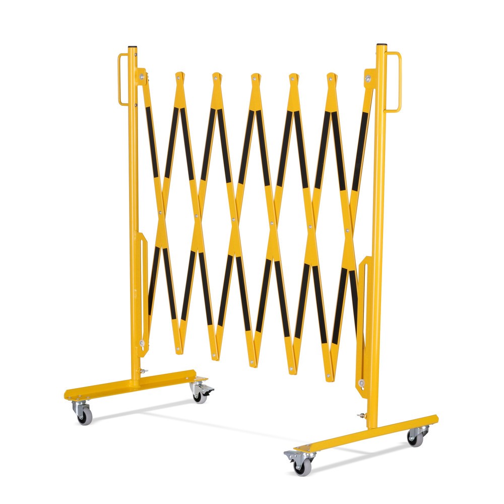 Číslo obrázku produktu 6: Nůžková zábrana, kolečka z obou stran, šířka 3600 mm, černá/žlutá