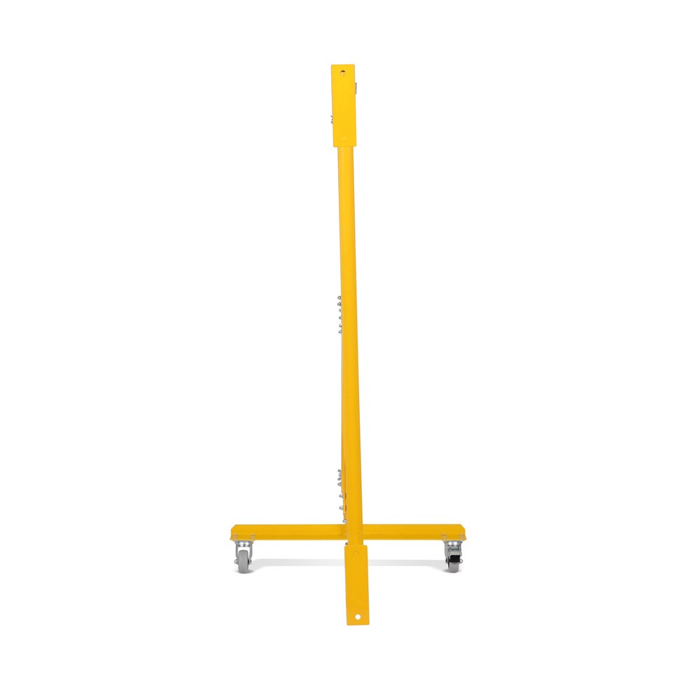 Číslo obrázku produktu 7: Nůžková zábrana, kolečka z jedné strany, nástěnná montáž, šířka 3600 mm, černá/žlutá