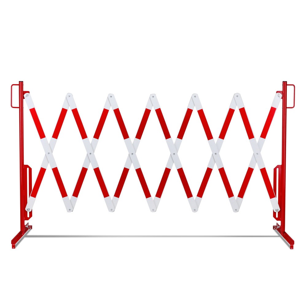 Číslo obrázku produktu 10: Nůžková zábrana, noha z obou stran, šířka 4000 mm, červená/bílá